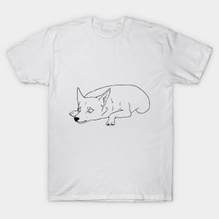 Exhausted Pup (outline) T-Shirt